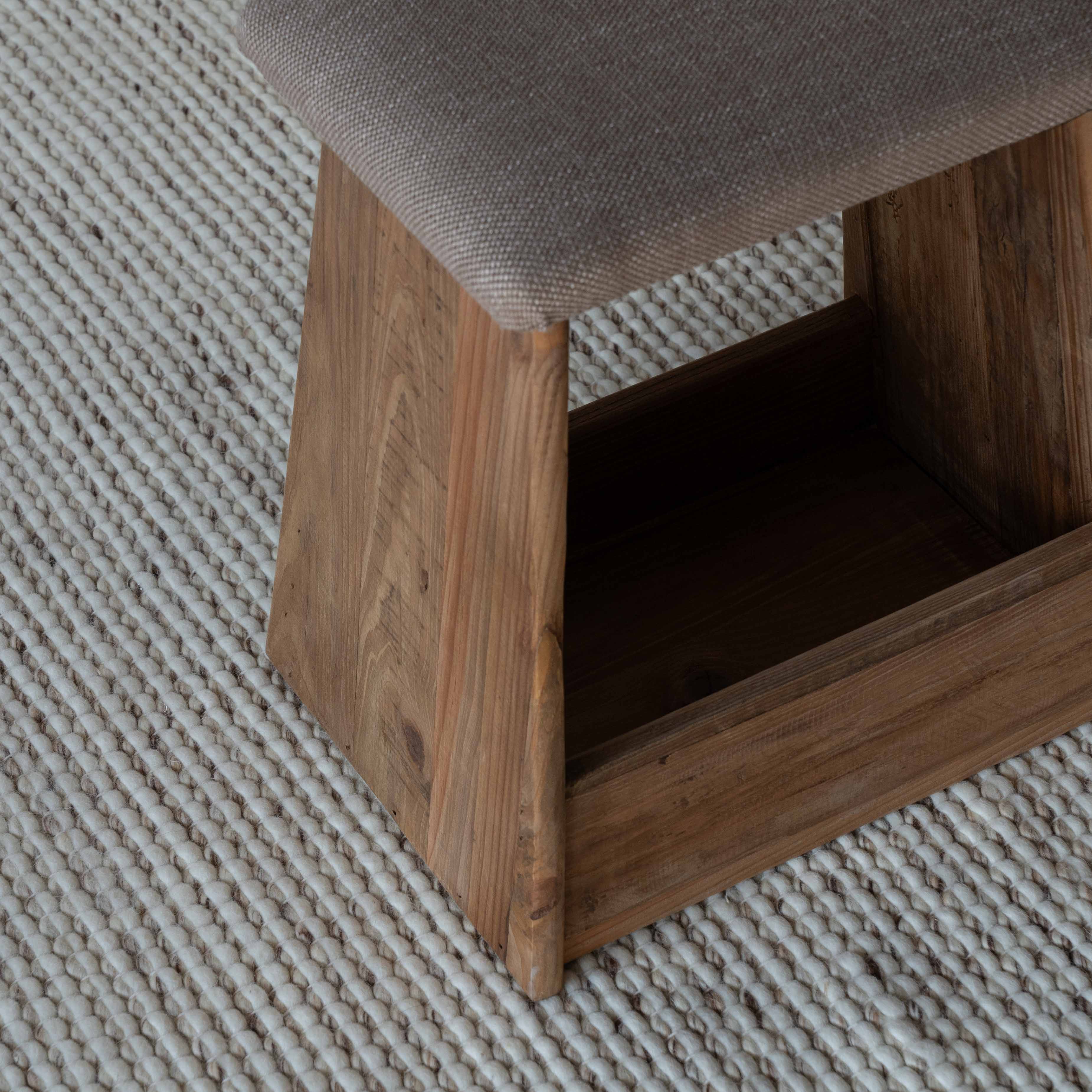 Woodlander Solid Wood Stool | Accent End Side Table