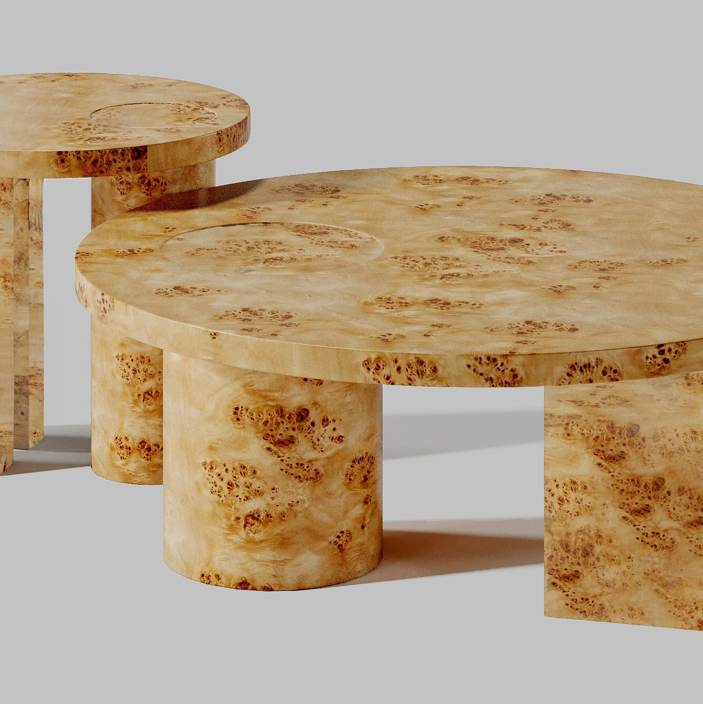 Earthgrain Burl wood Coffee Table & Side Table Set ( Pre-order 60 days Delivery)