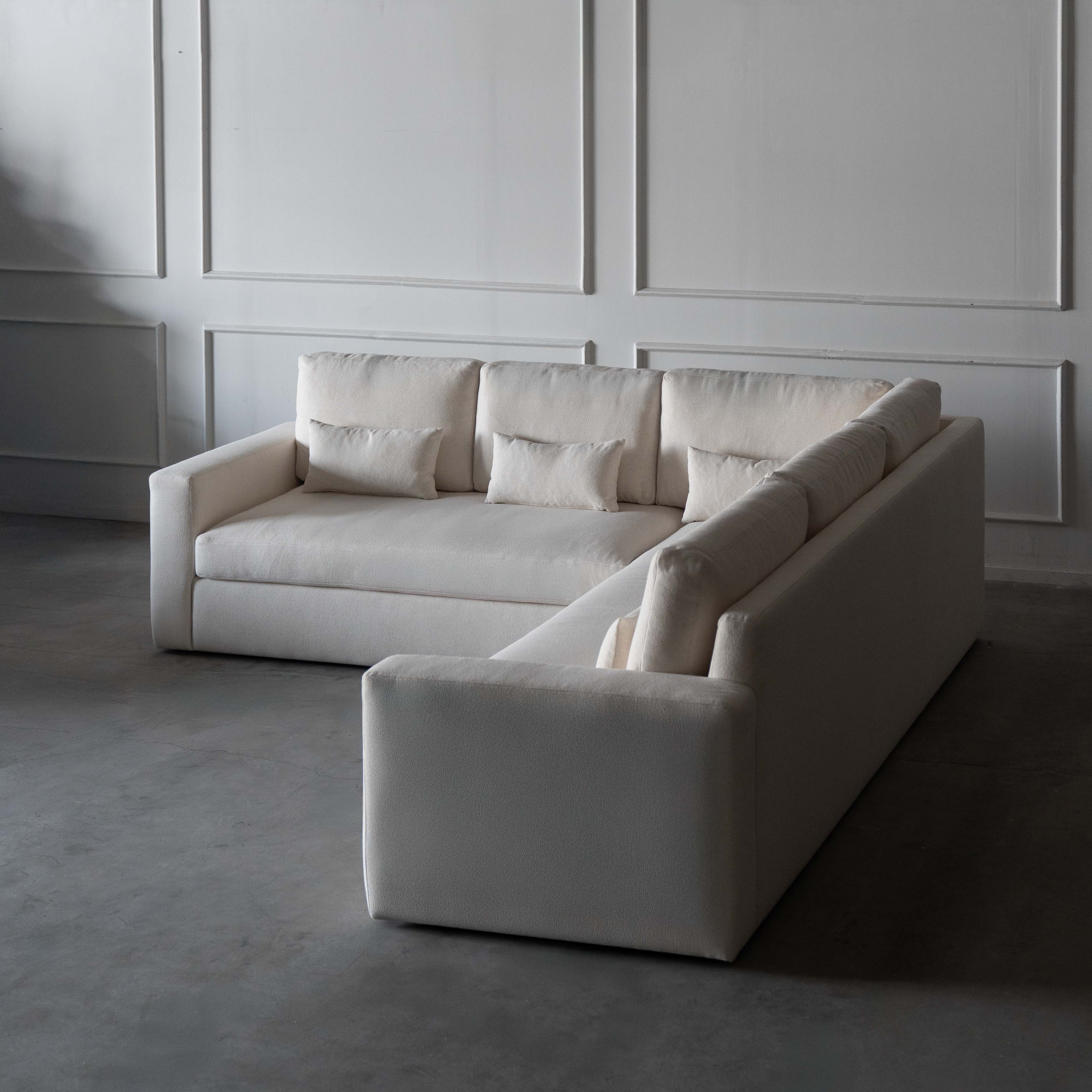 Yorra White L-Shape Sectional Sofa - Sofas - WS Living Furniture  Furniture Store in Dubai
