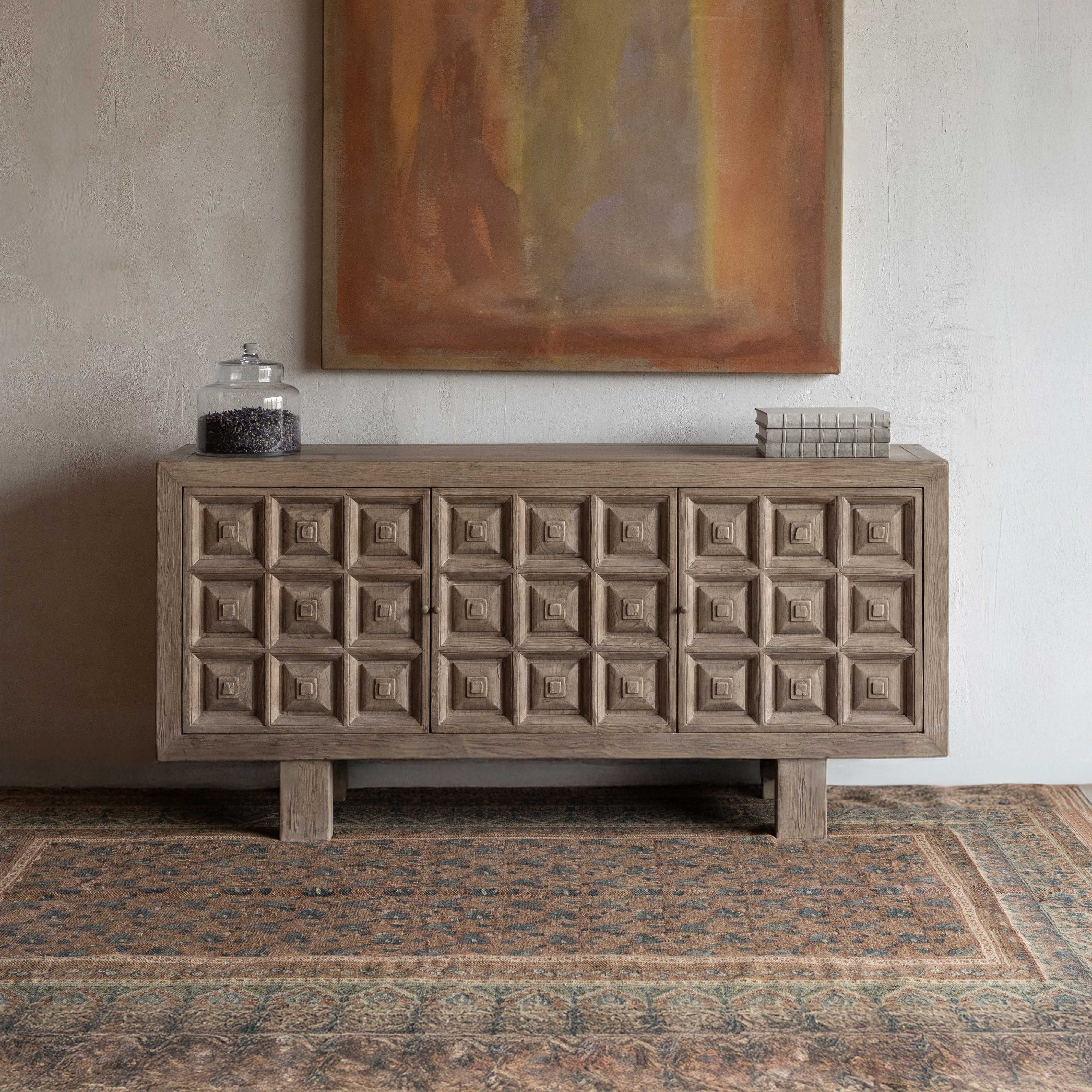 Ysolde Antique - Elm Wood Sideboard