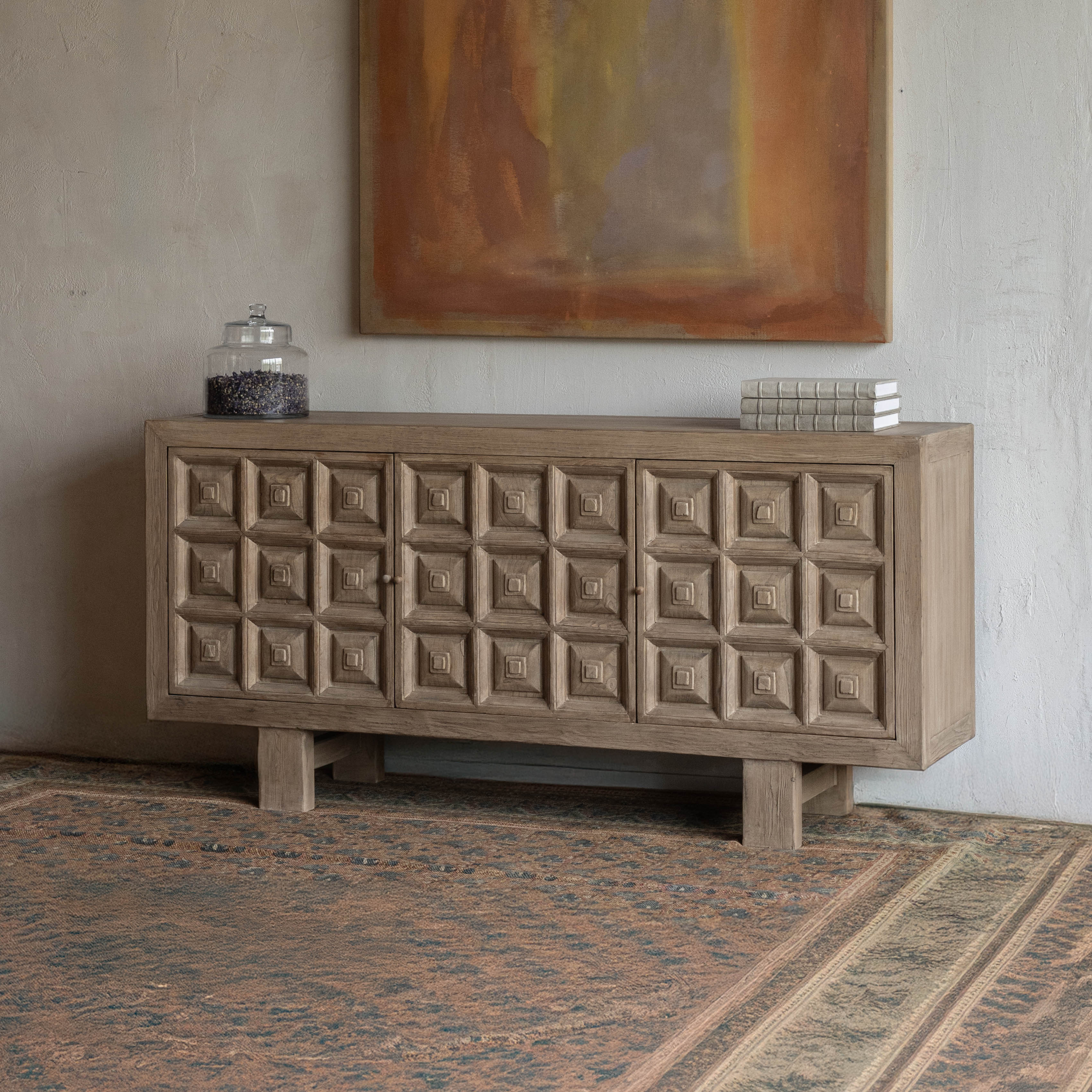 Ysolde Antique - Elm Wood Sideboard