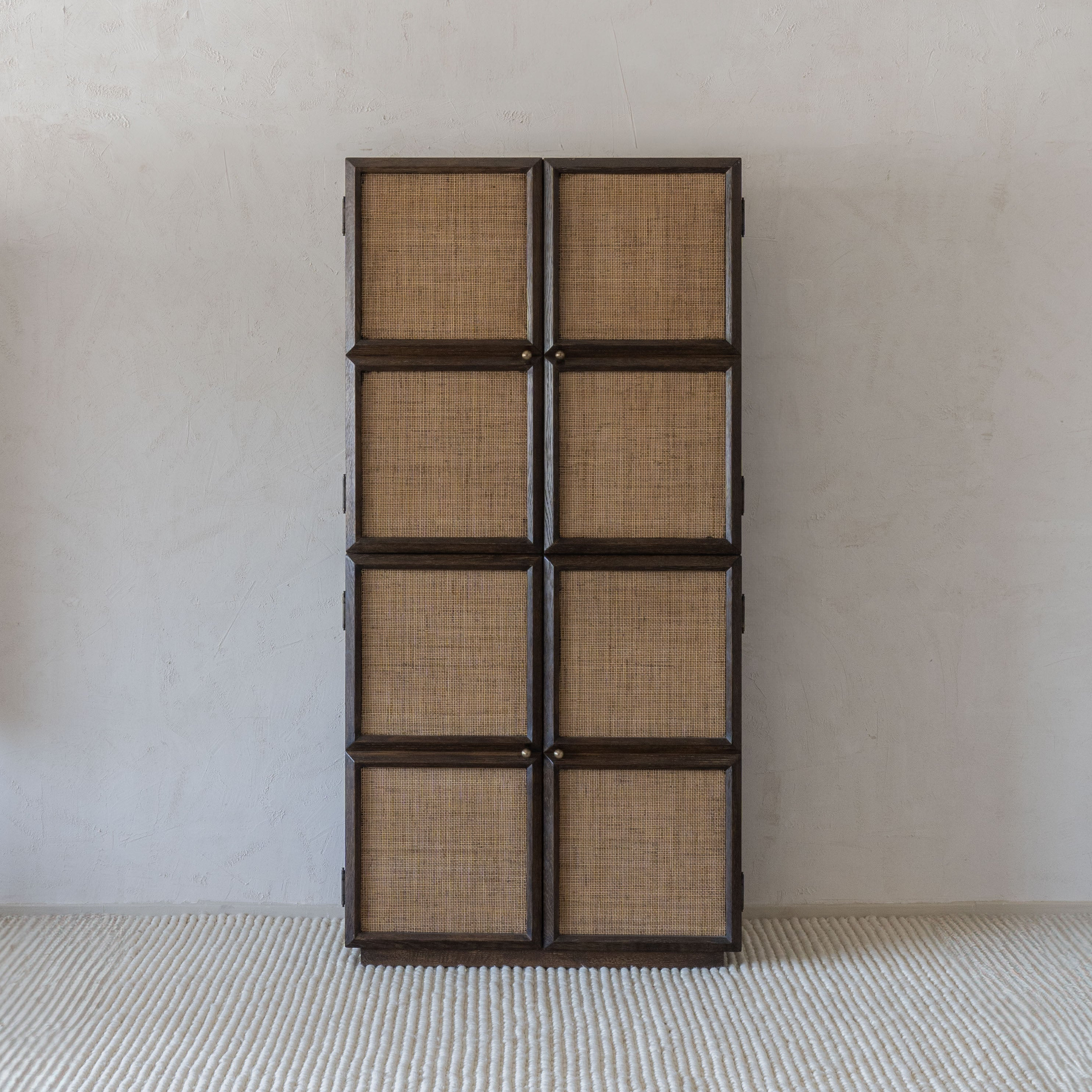 Ikou Solid Wood Rattan Storage Cabinet