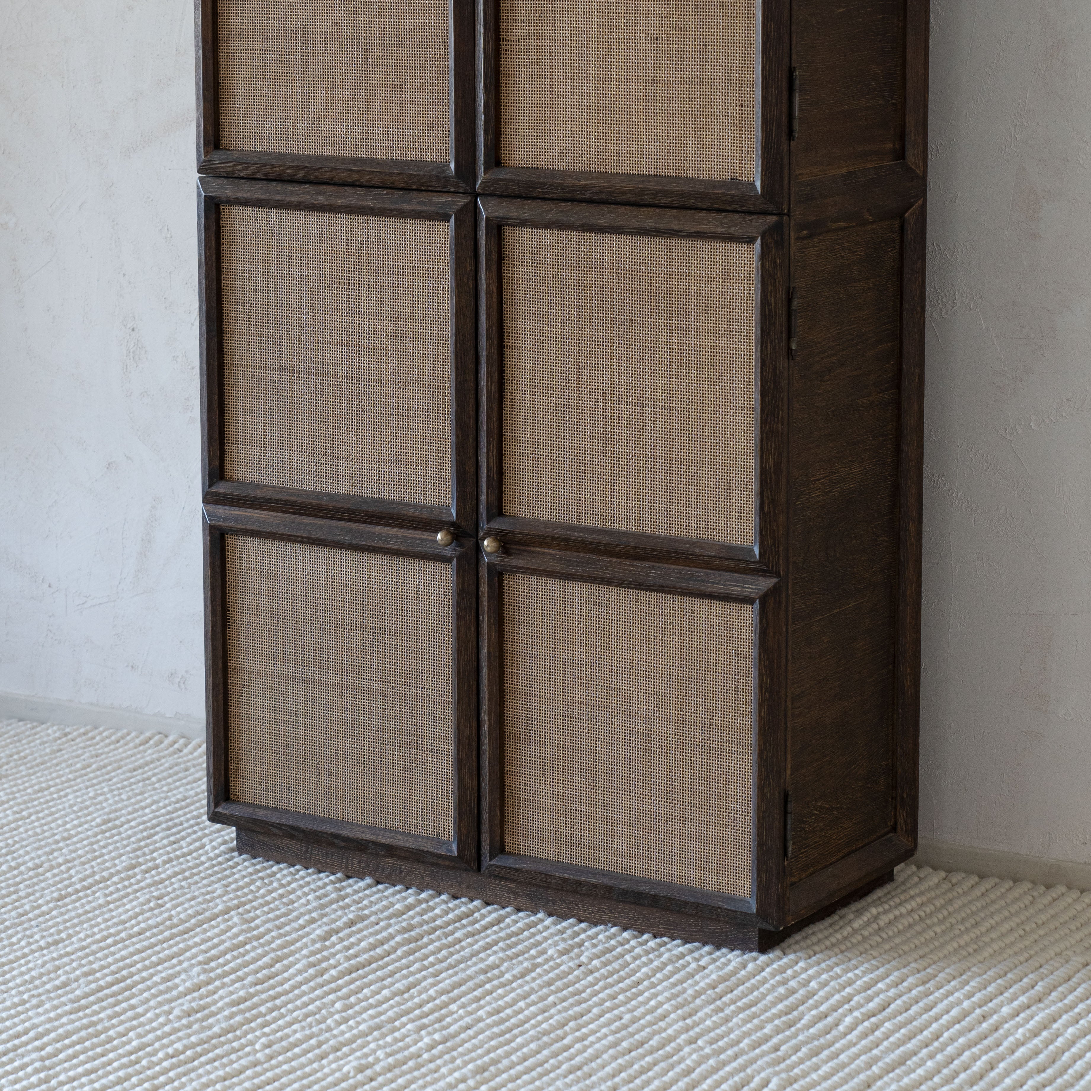 Ikou Solid Wood Rattan Cabinet (G22-1953/ GA76-B)  - WS Living - UAE - furniture Wood and steel Furnitures - Dubai