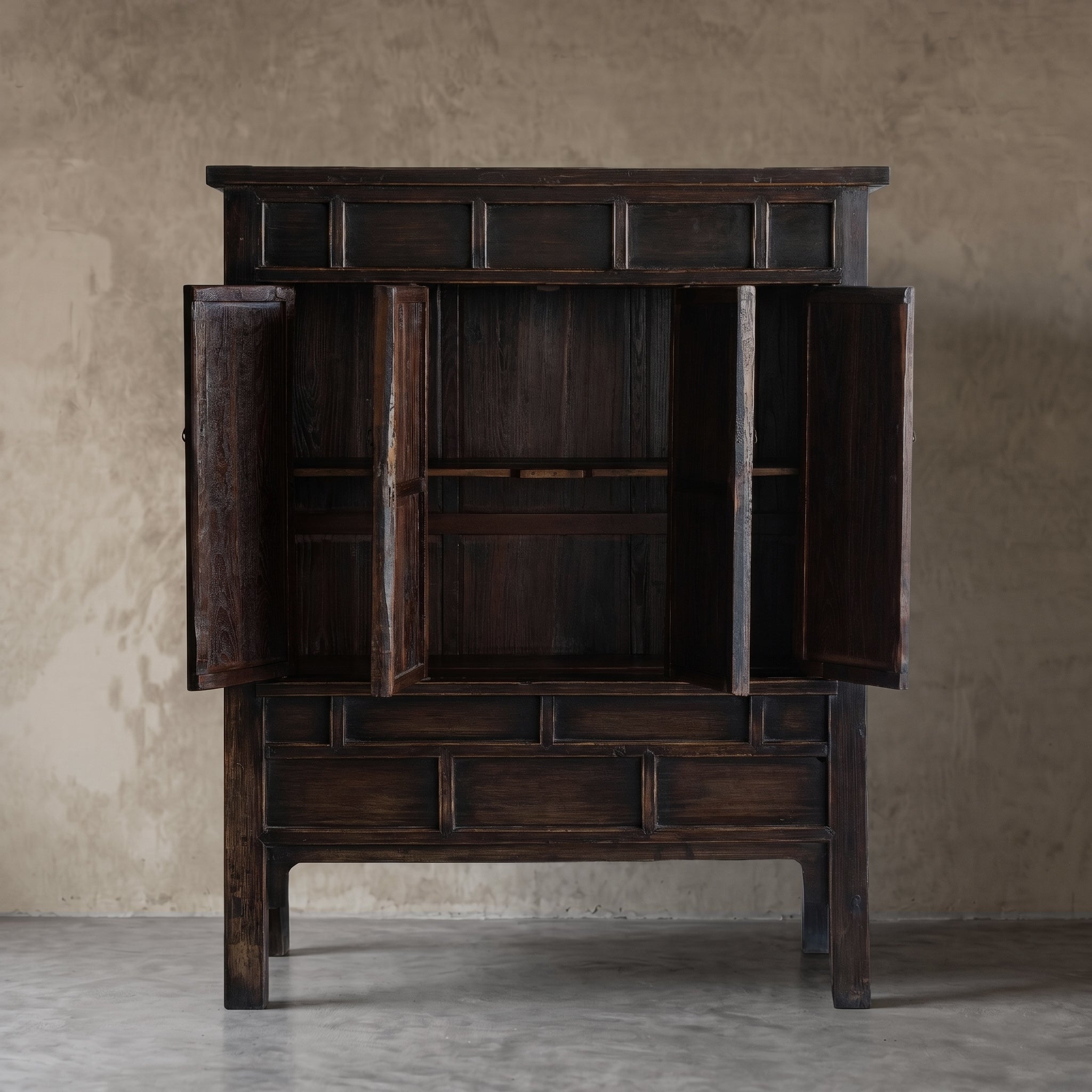 Monolith Real Antique Tall Chinese Wood Cabinet