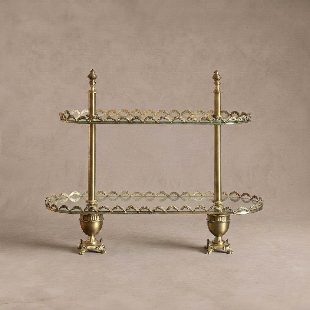 Versailles Brass & Glass Two-Tier Cake Stand