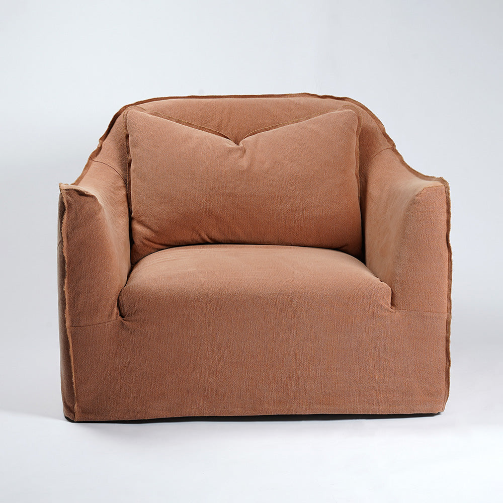 Clara Armchair-Light Orange  - WS Living - UAE -  Wood and steel Furnitures - Dubai
