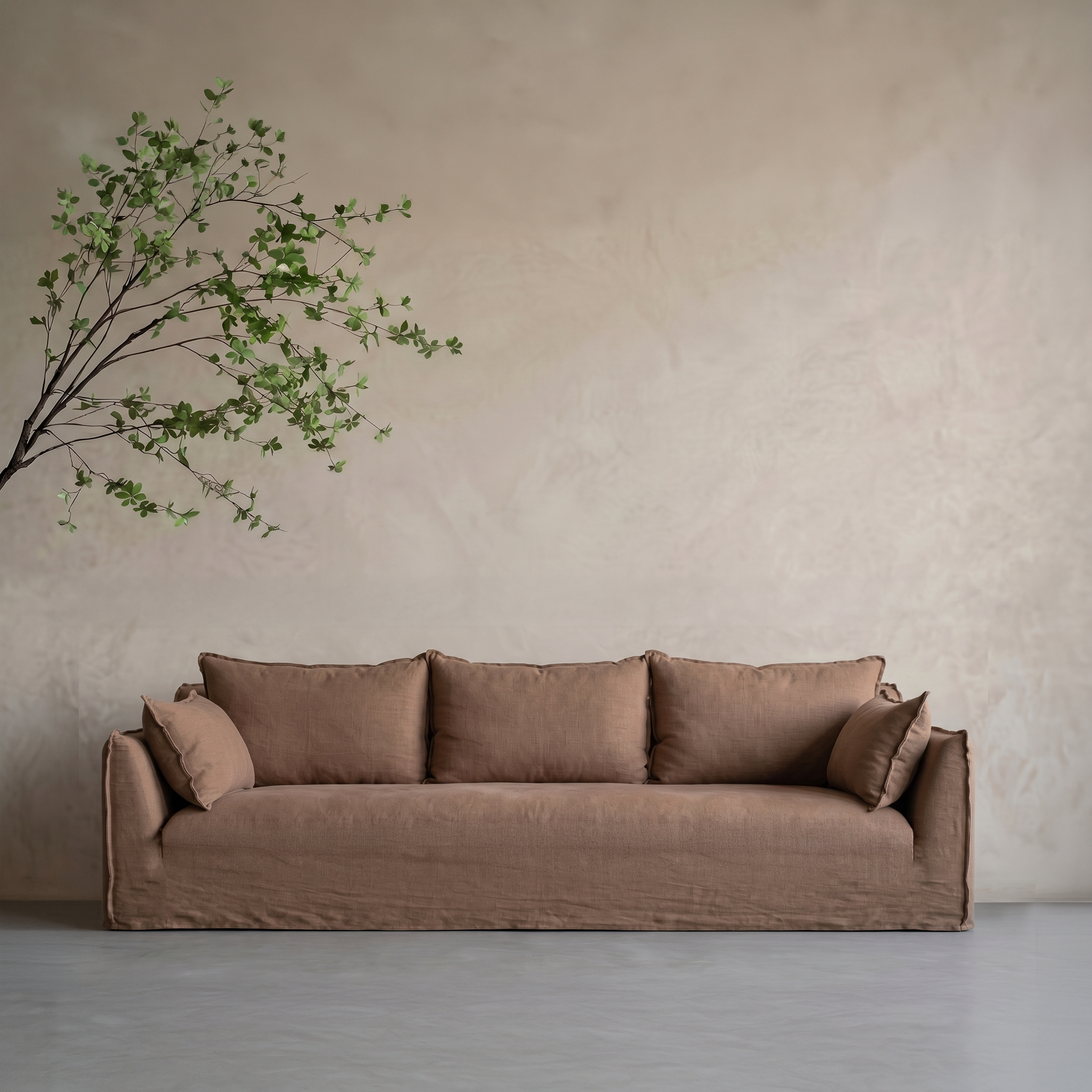 كنبة كلارا العصرية والكلاسيكية ثلاثية المقاعد - برتقالي فاتح