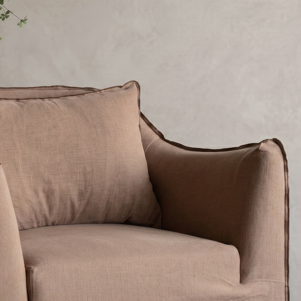 أريكة بينا بوكل زاوية بيضاء على شكل حرف L