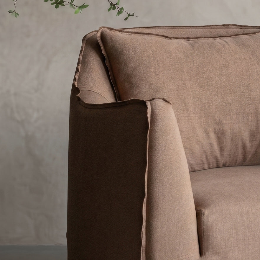 أريكة بينا بوكل زاوية بيضاء على شكل حرف L