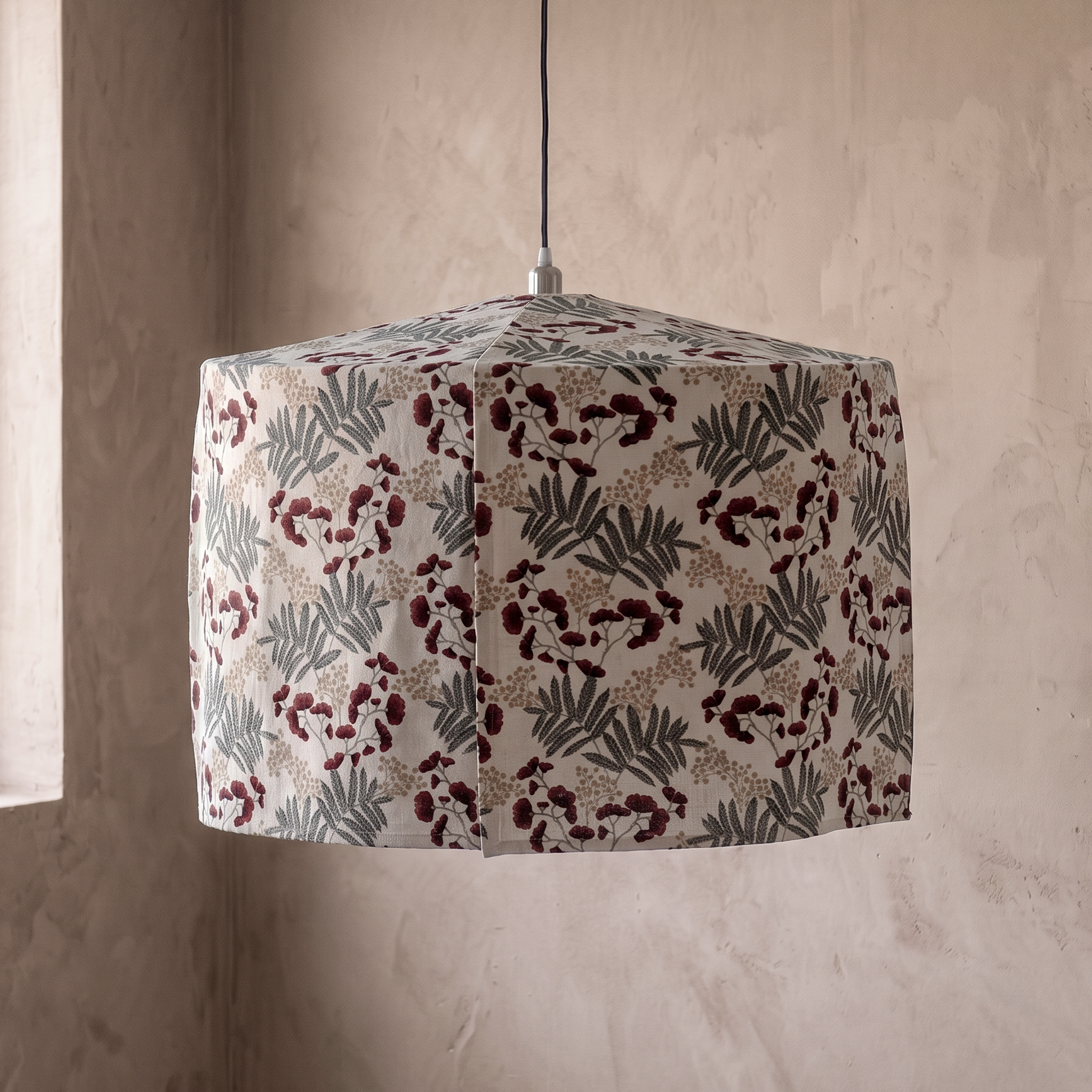 Ikou Floral Minimalist Fabric Pendant Lamp