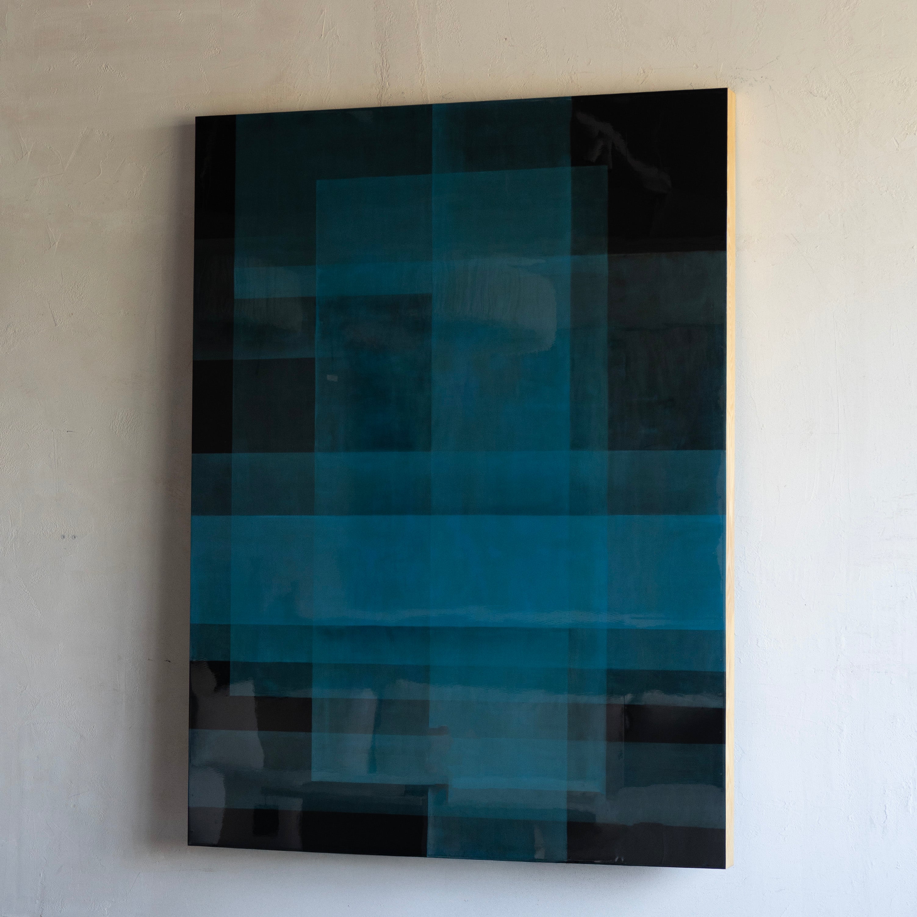 Karla Wood & Acrylic Glossy Finish Big Art Painting - BLUE