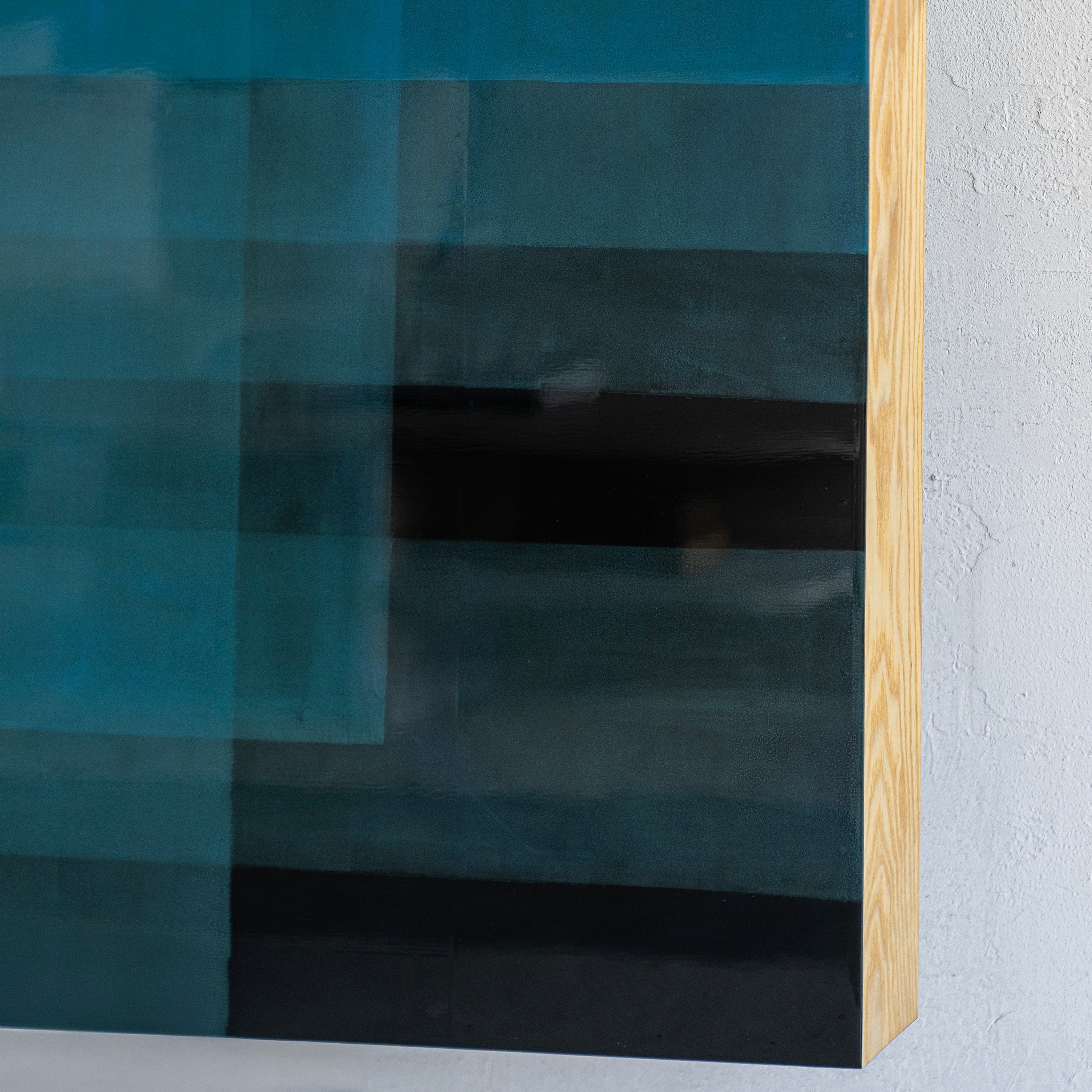 Karla Wood & Acrylic Glossy Finish Big Art Painting - BLUE