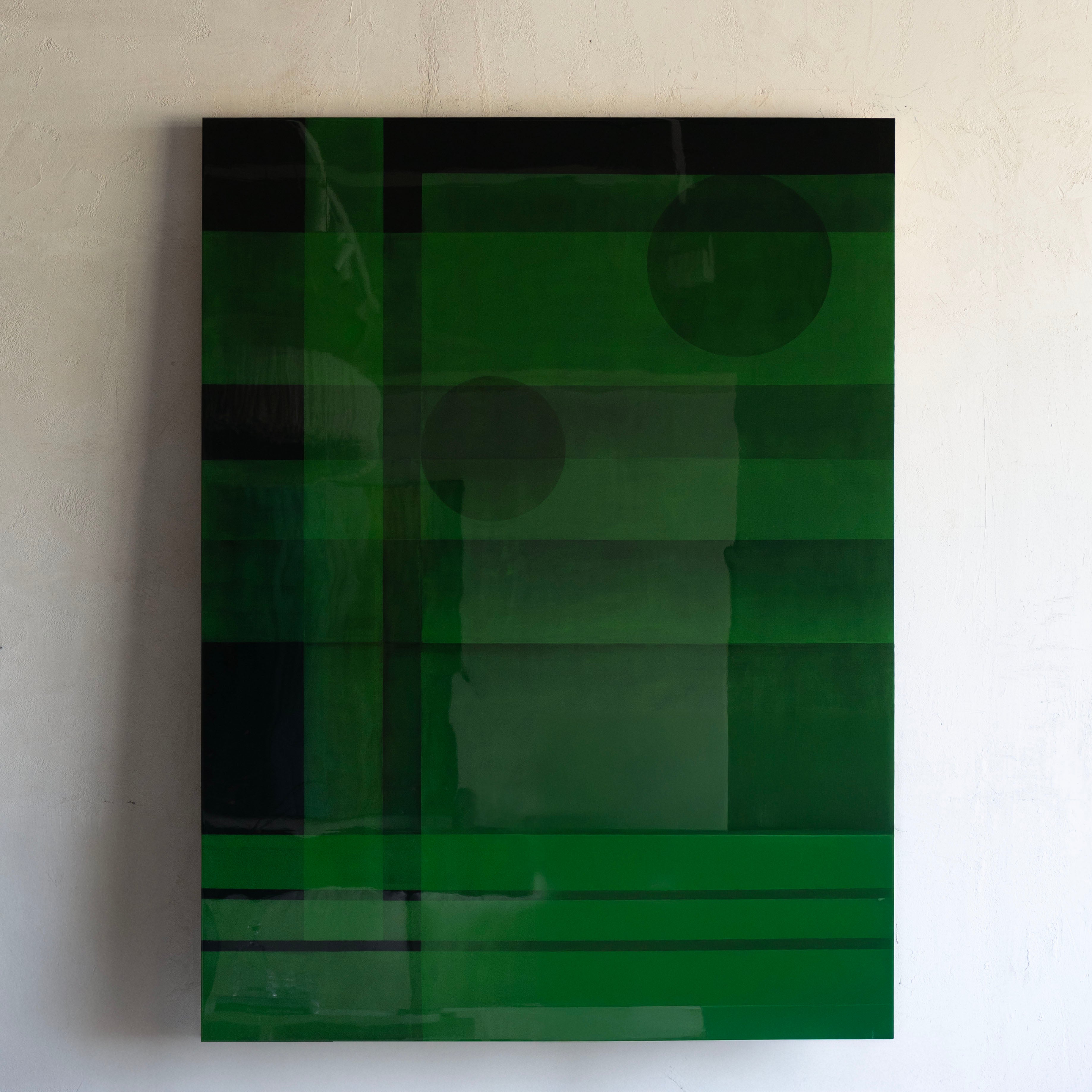 Karla Wood & Acrylic Glossy Finish Big Art Painting - GREEN