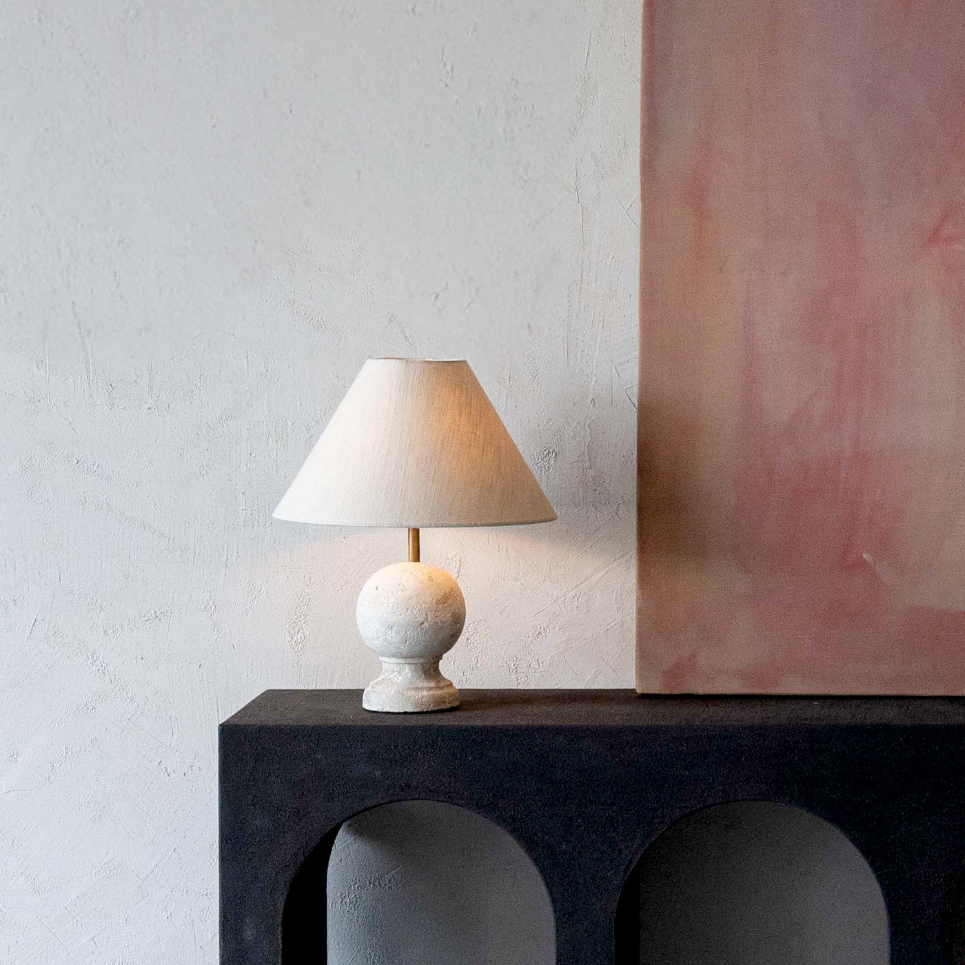 Luna Modern Limestone Table Lamp - Table Lamp - WS Living Furniture Home Furniture Stores in Dubai