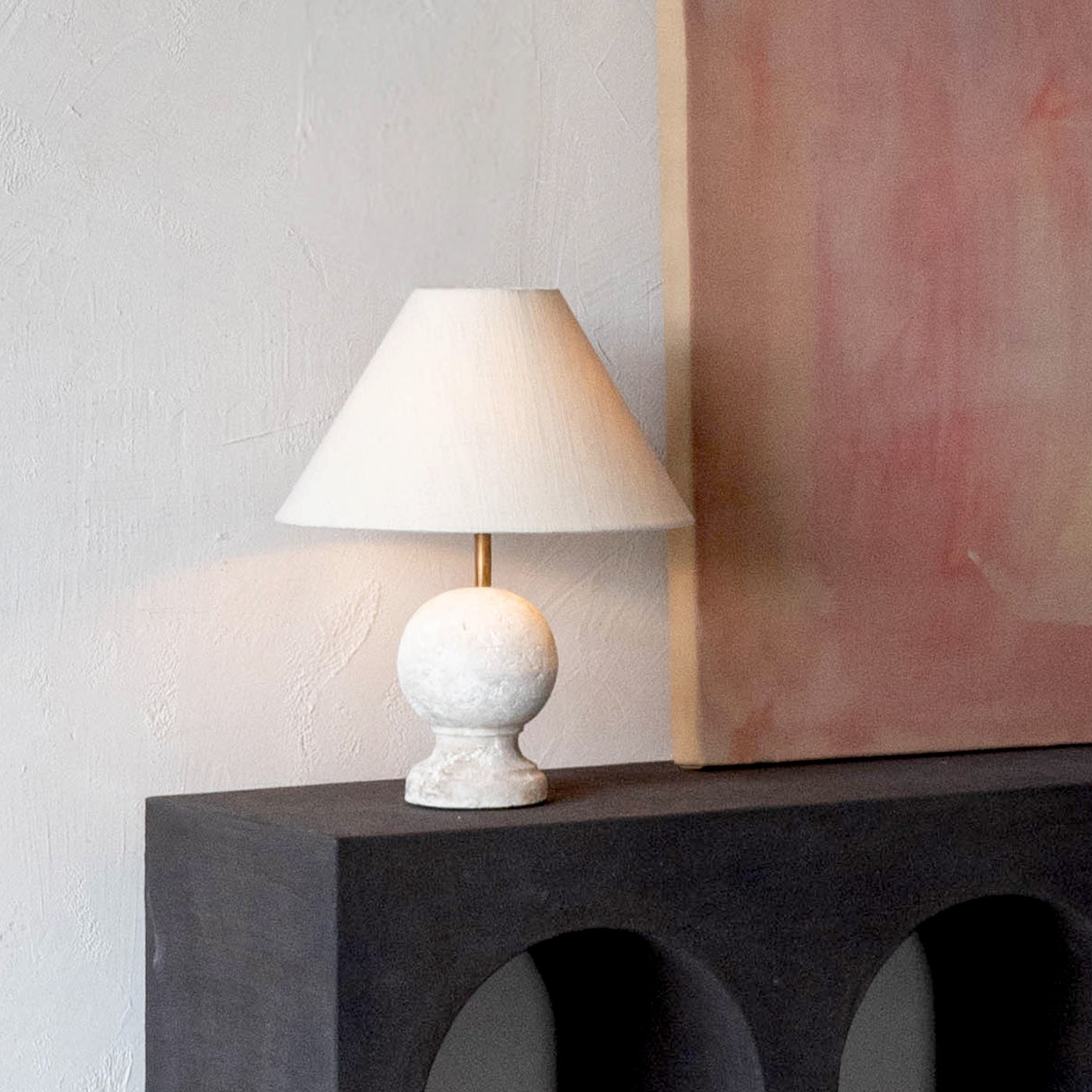 Luna Modern Limestone Table Lamp - Table Lamp - WS Living Furniture Home Furniture Stores in Dubai