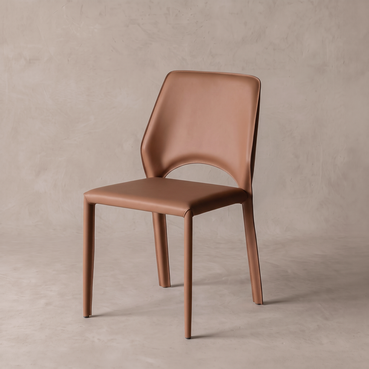 Mulan Modern Leather Dining Chair - ORANGE