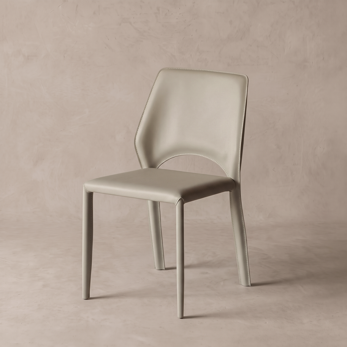 Mulan Modern Leather Dining Chair - 860 - BEIGE