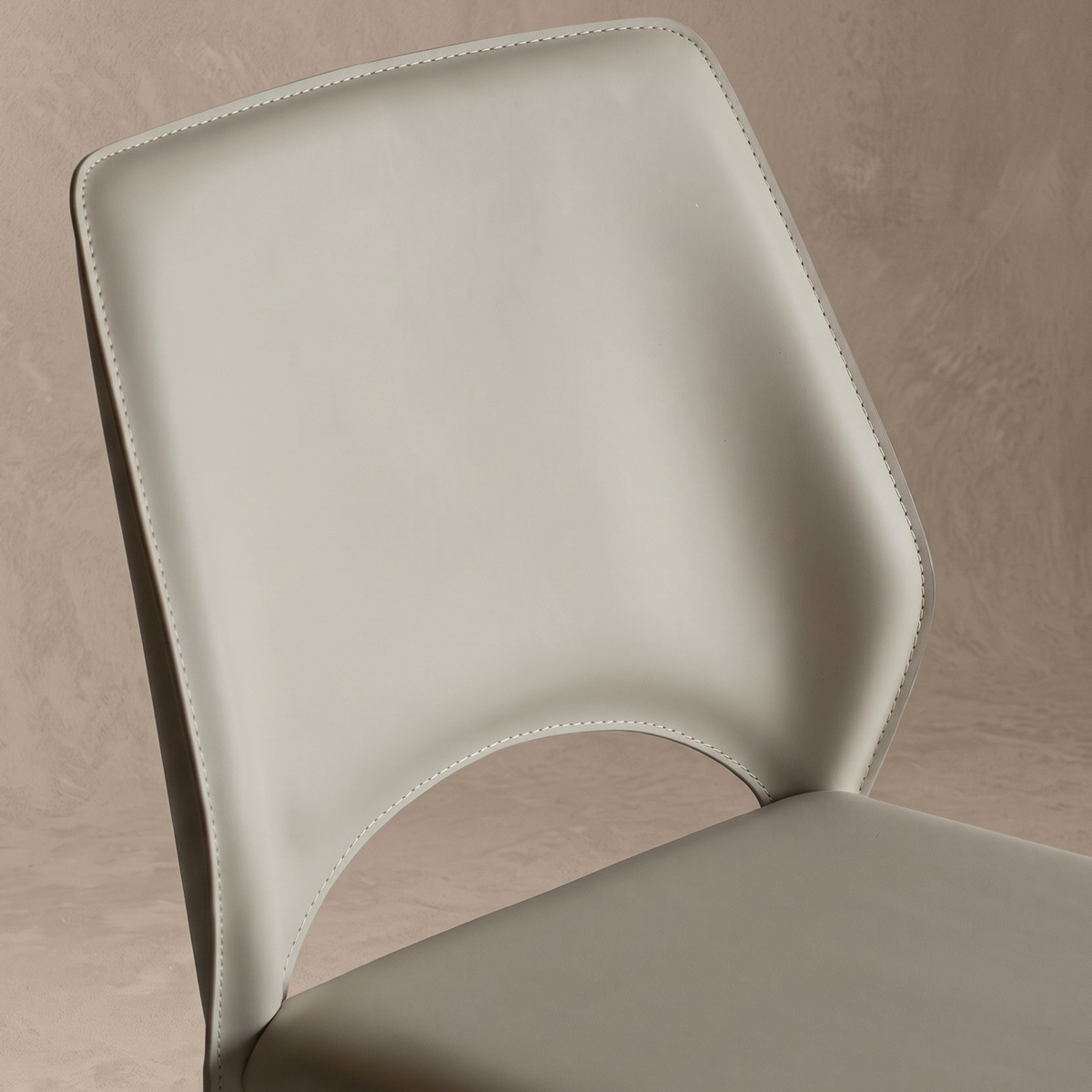 Mulan Modern Leather Dining Chair - 860 - BEIGE