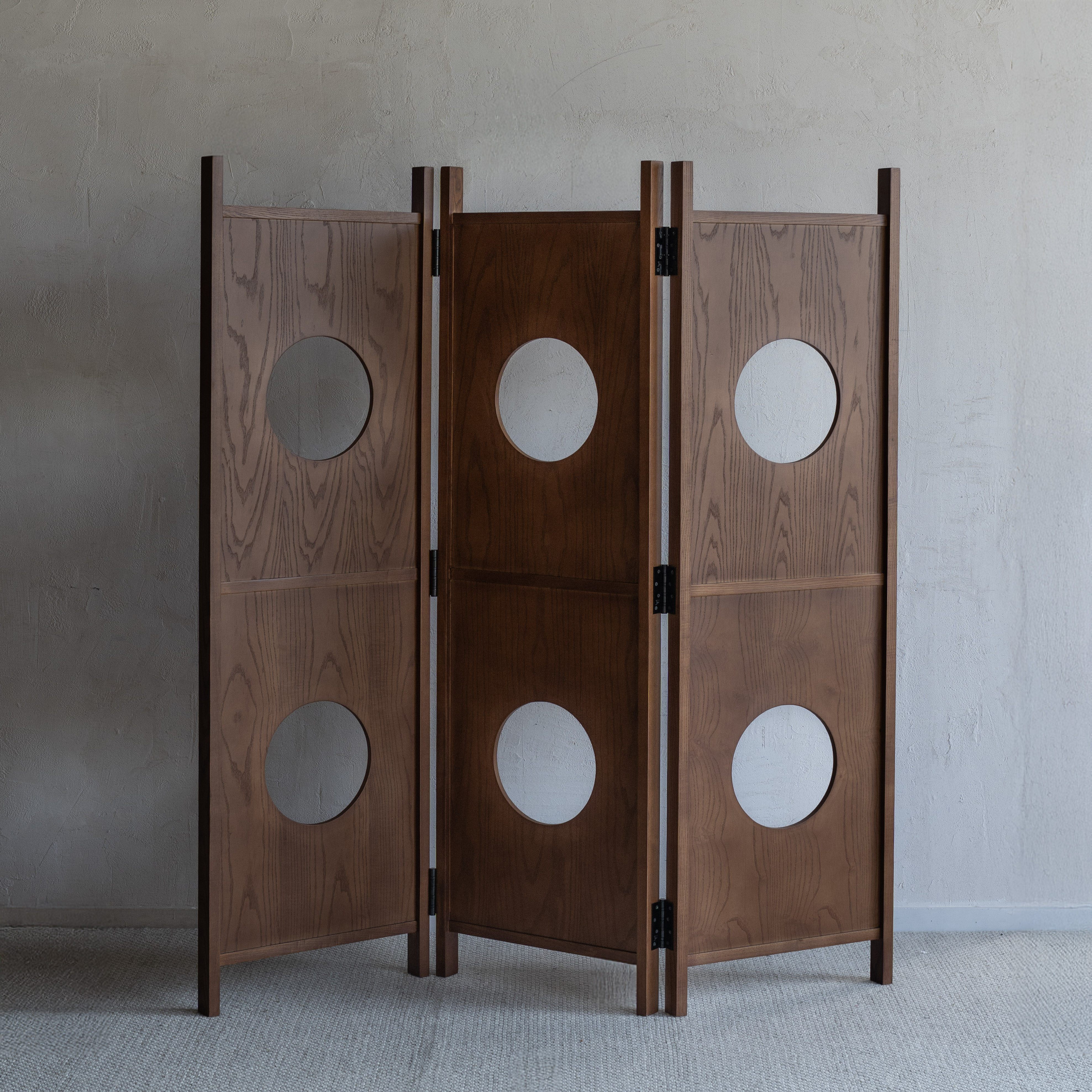 Xylaro Solid Ash Wood Room Divider - WALNUT