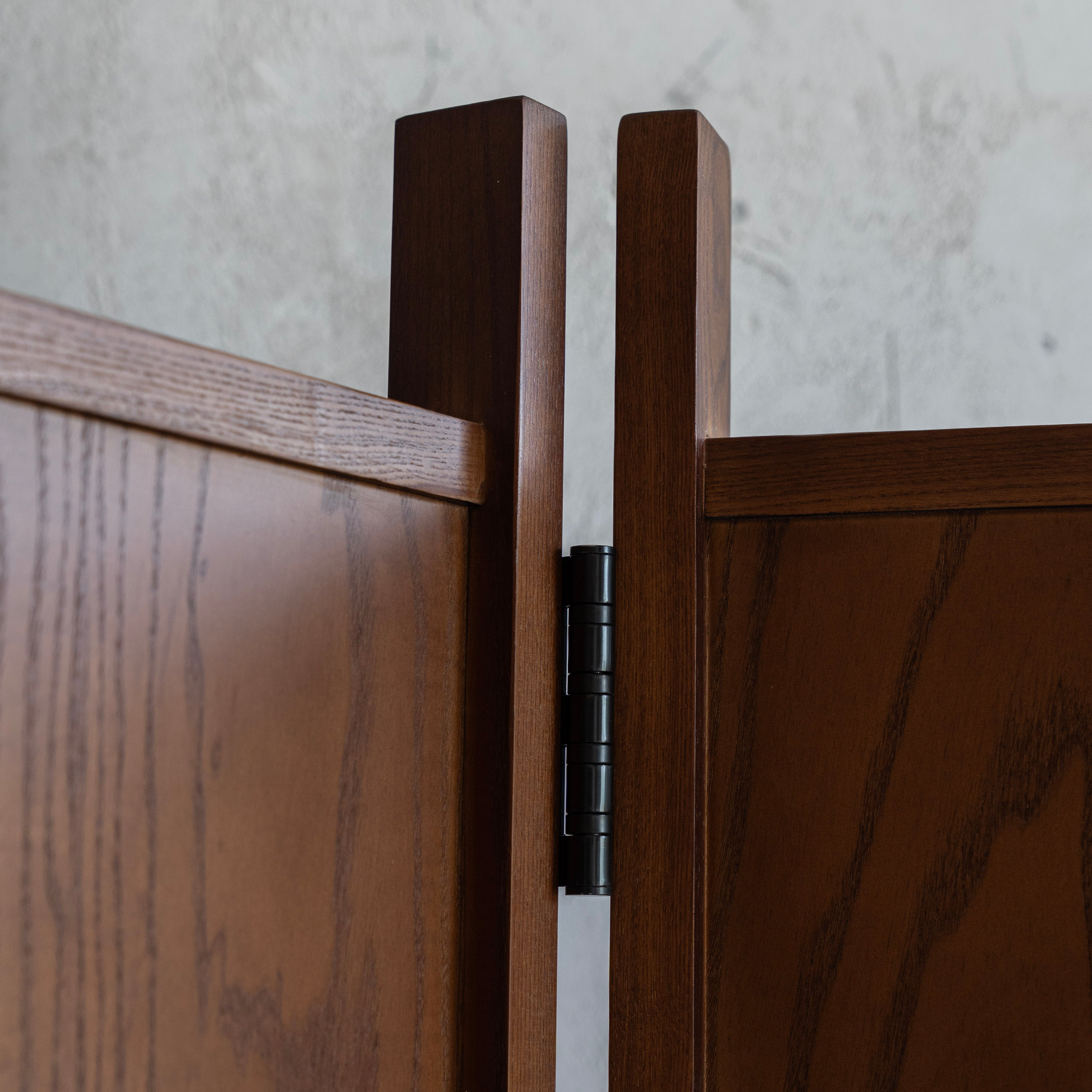 Xylaro Solid Ash Wood Room Divider - WALNUT