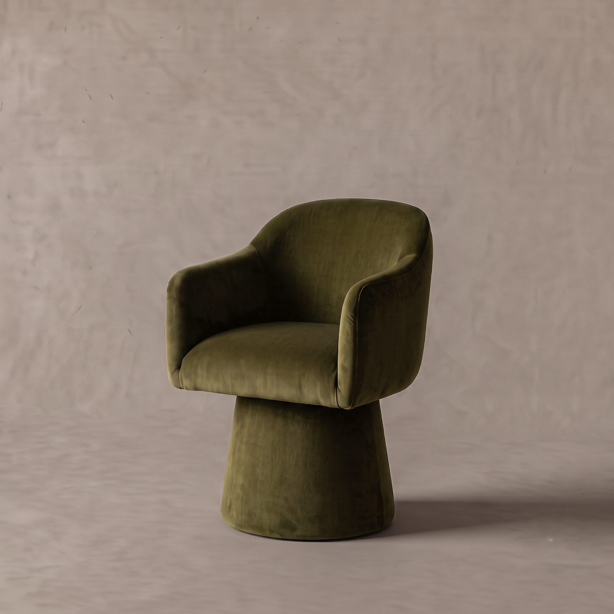 Rivo Modern Swivel Dining Chair - Olive Green Velvet