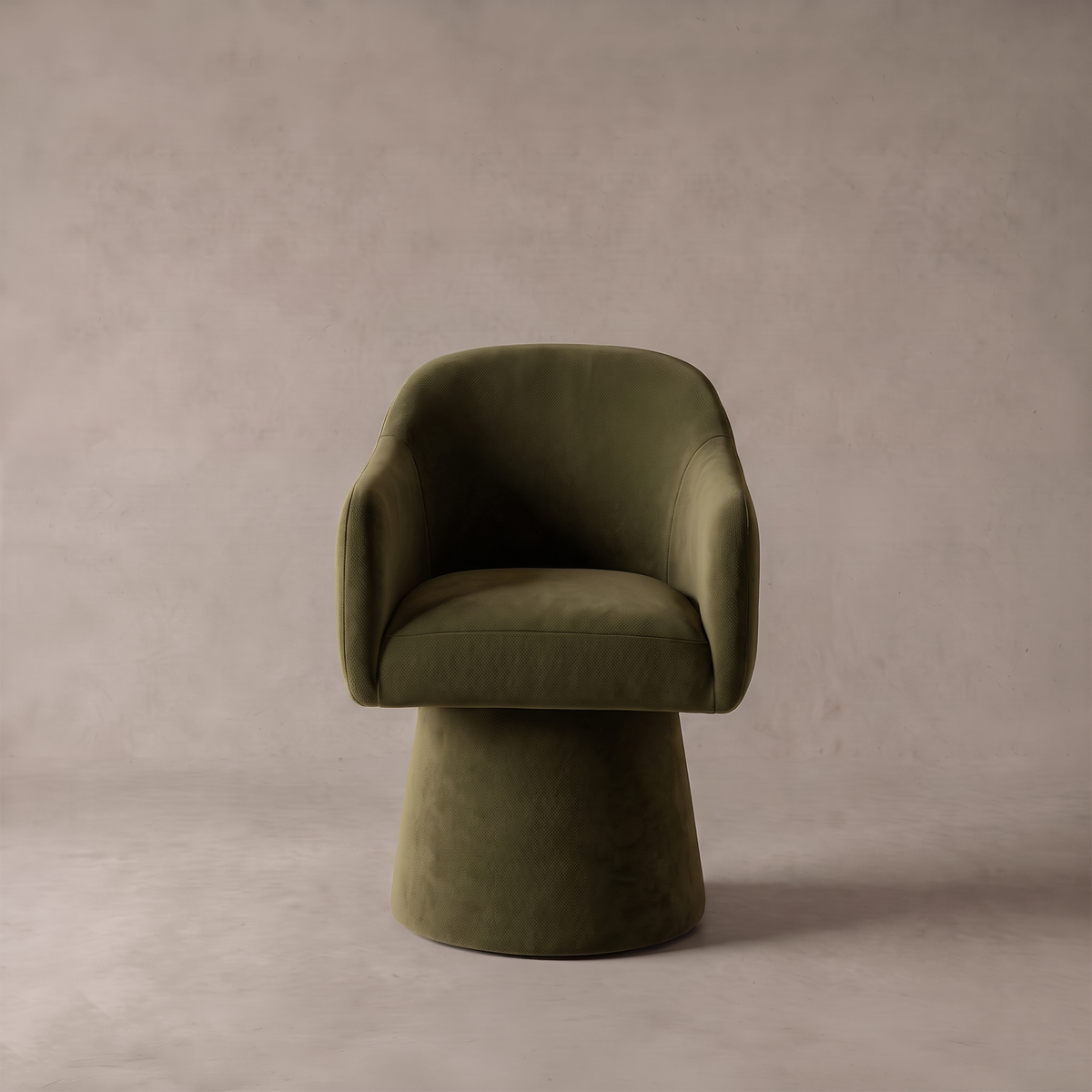 Rivo Modern Swivel Dining Chair - Olive Green Velvet