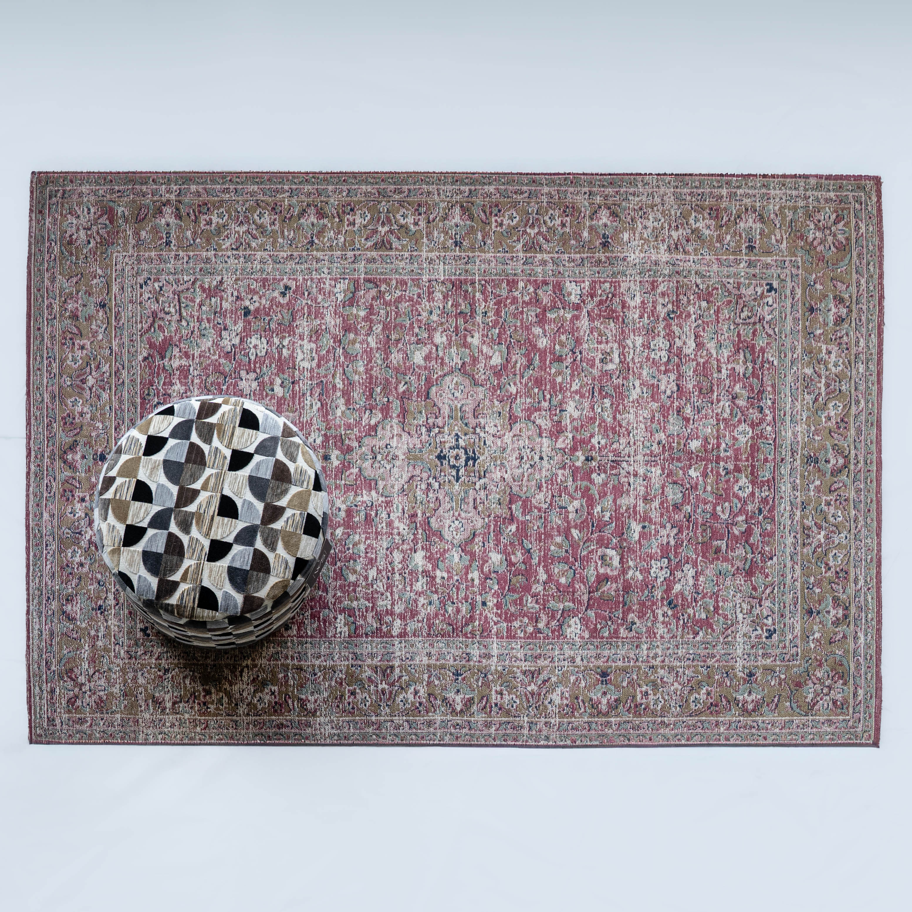 Alfaz Old - Red Rose 160 x 240cm - Woven Cotton Rug