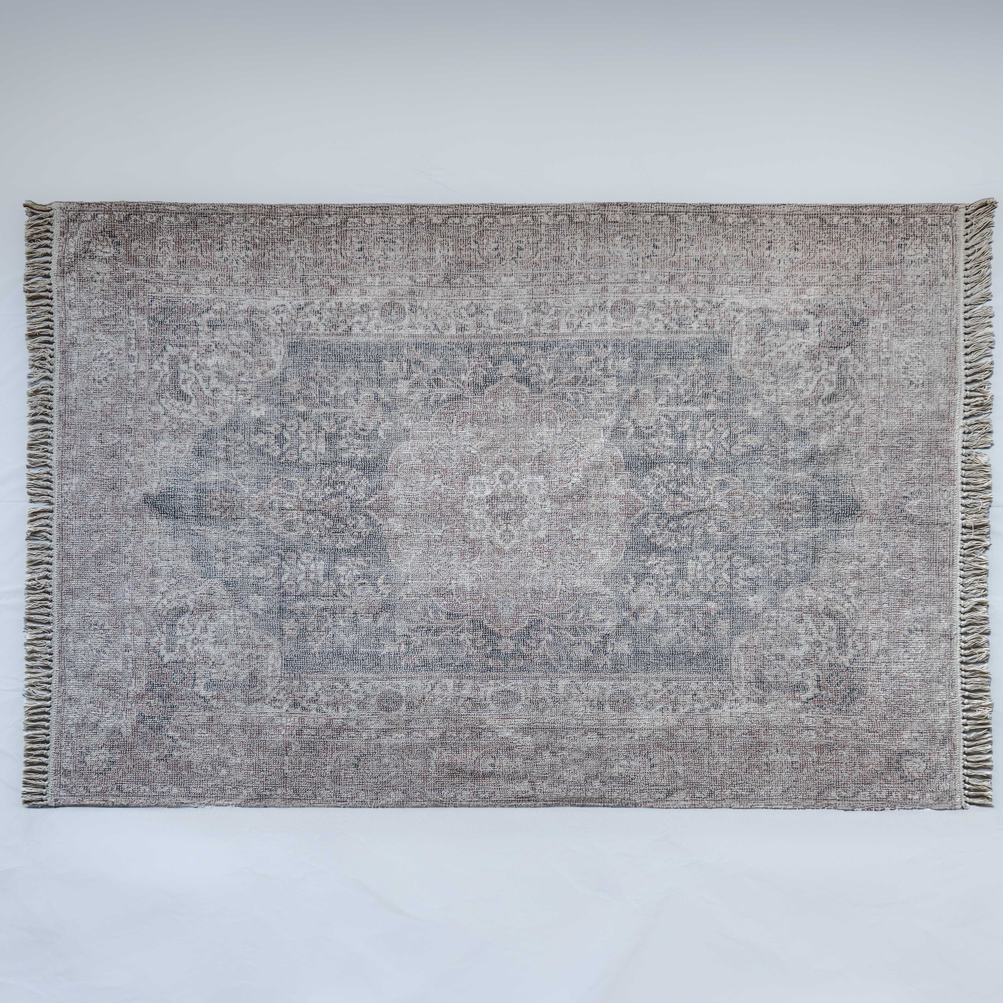Handloom Rug (TLR0343)- Tufted Cotton Rug - RUST