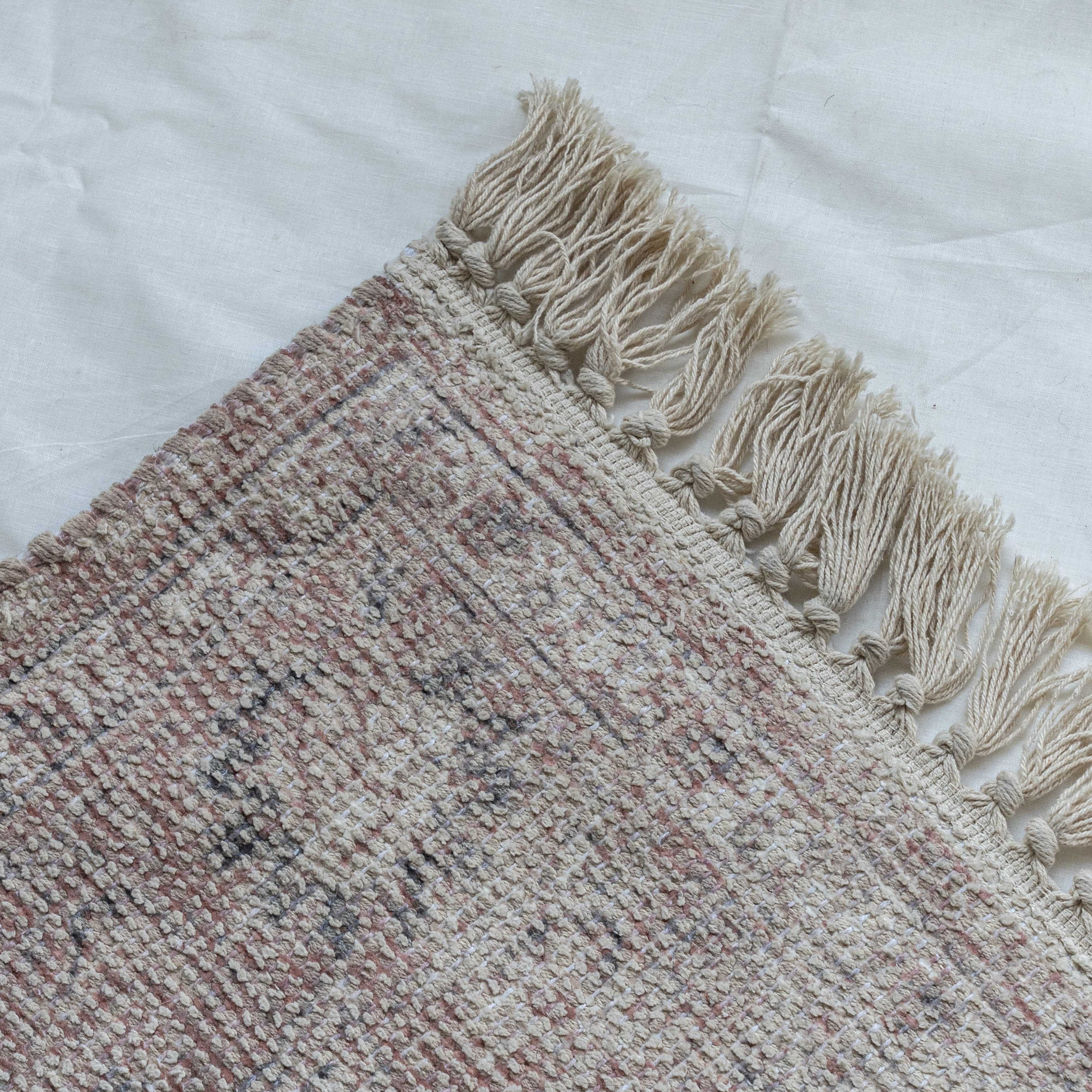 Handloom Rug (TLR0343)- Tufted Cotton Rug - RUST