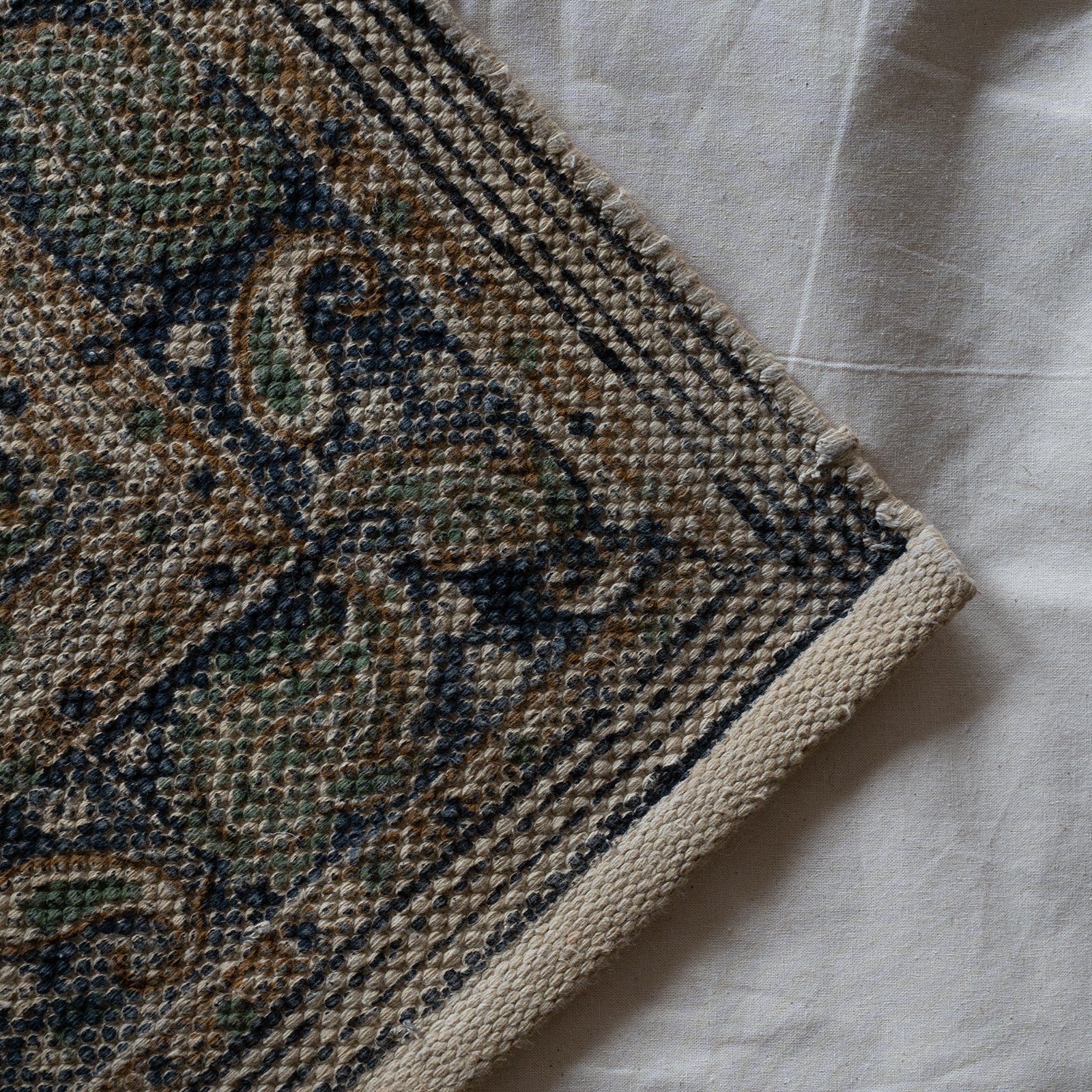 Traditional Pattern Print Cotton Rug