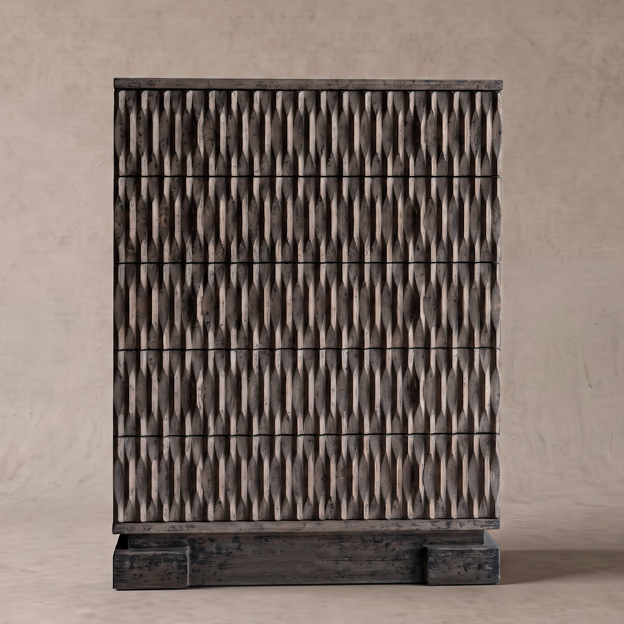 Lune Natural Wood Artisan Storage Cabinet