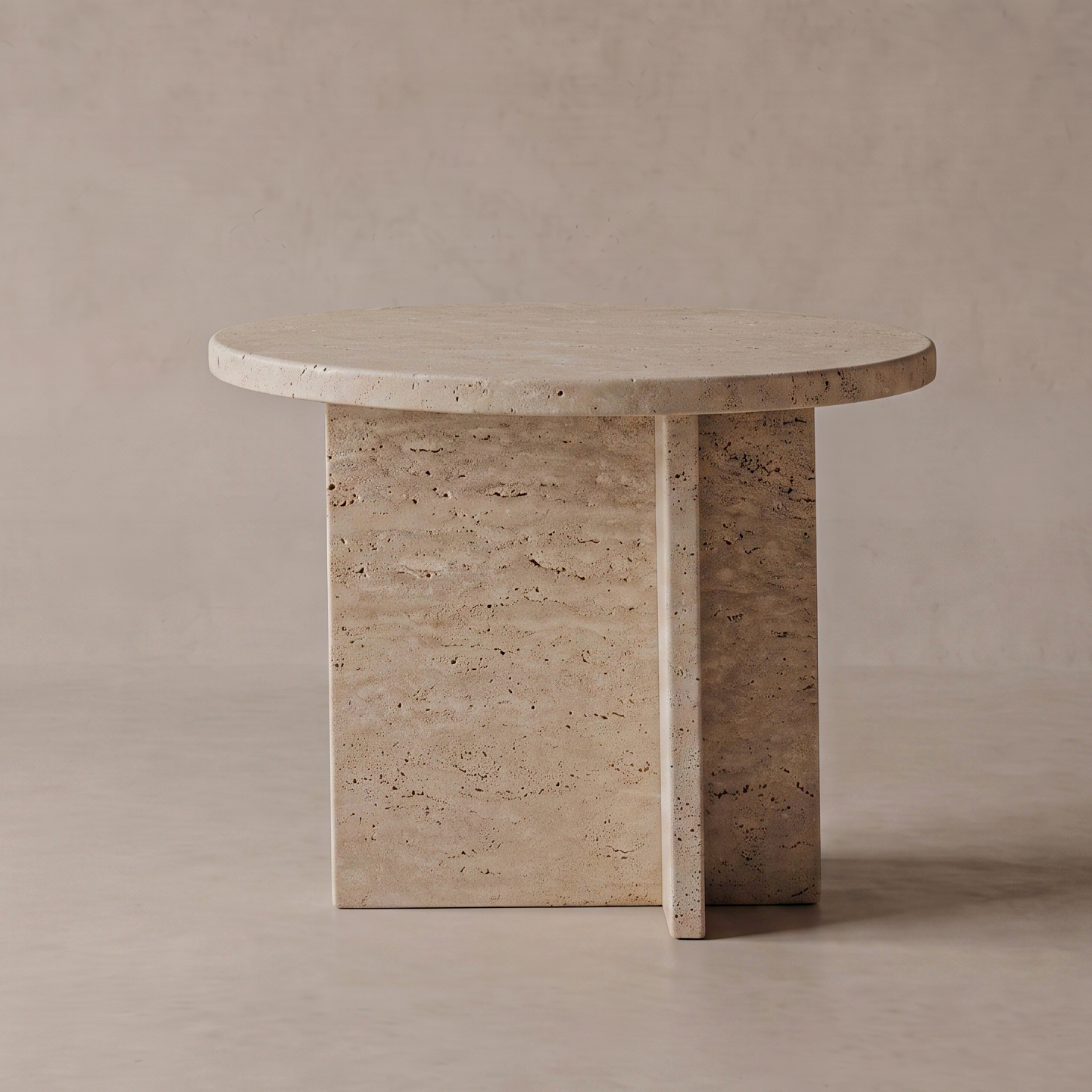 Caliza Travertine Marble Side Table