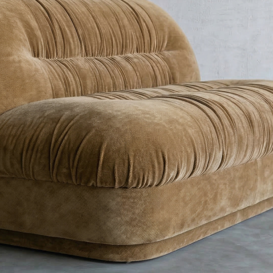 Solara Modern 2 Seater Sofa - Mustard Gold