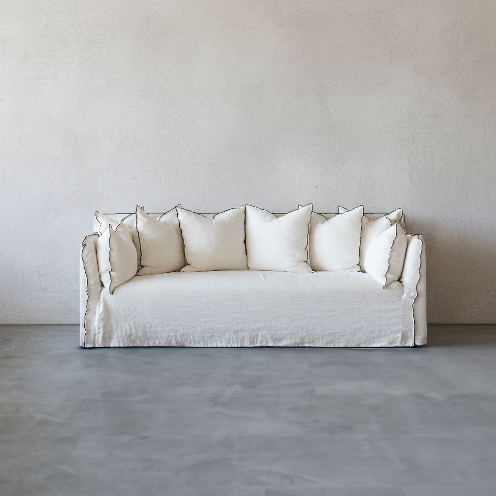 Sophie Modern White 3 seater Sofa - Sofa - WS Living Furniture  Furniture Store in Dubai