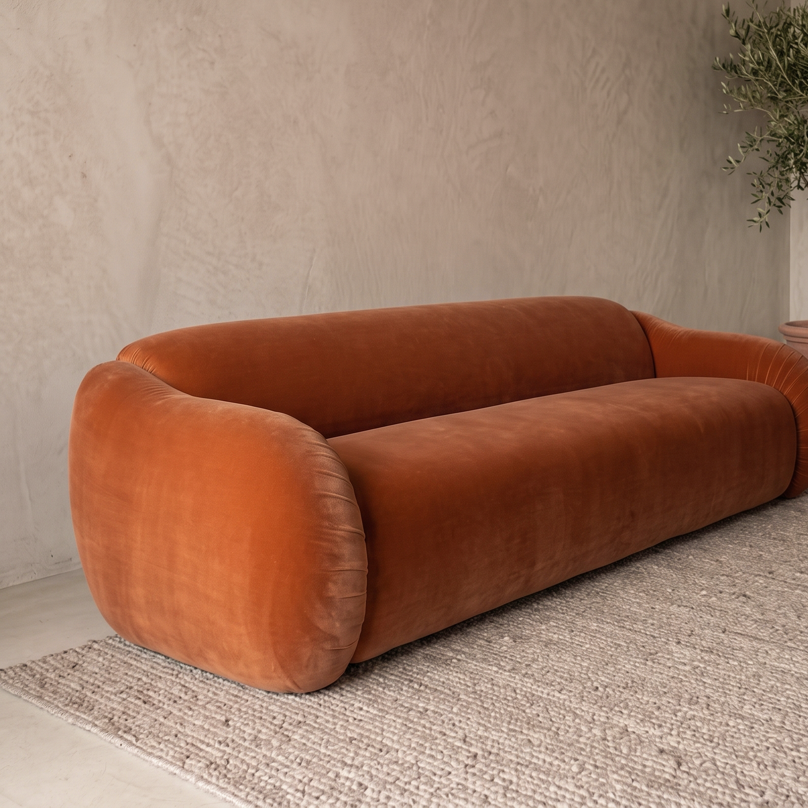 Siena Sunset Modern Velvet 3 Seater Sofa