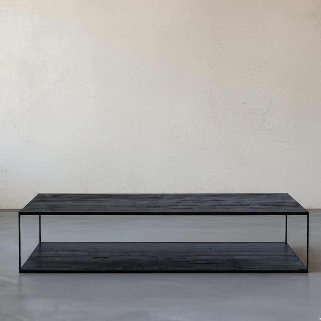 Tokyo Black Rectangle Wood & Steel Coffee Table -  - WS Living Furniture  Furniture Store in Dubai