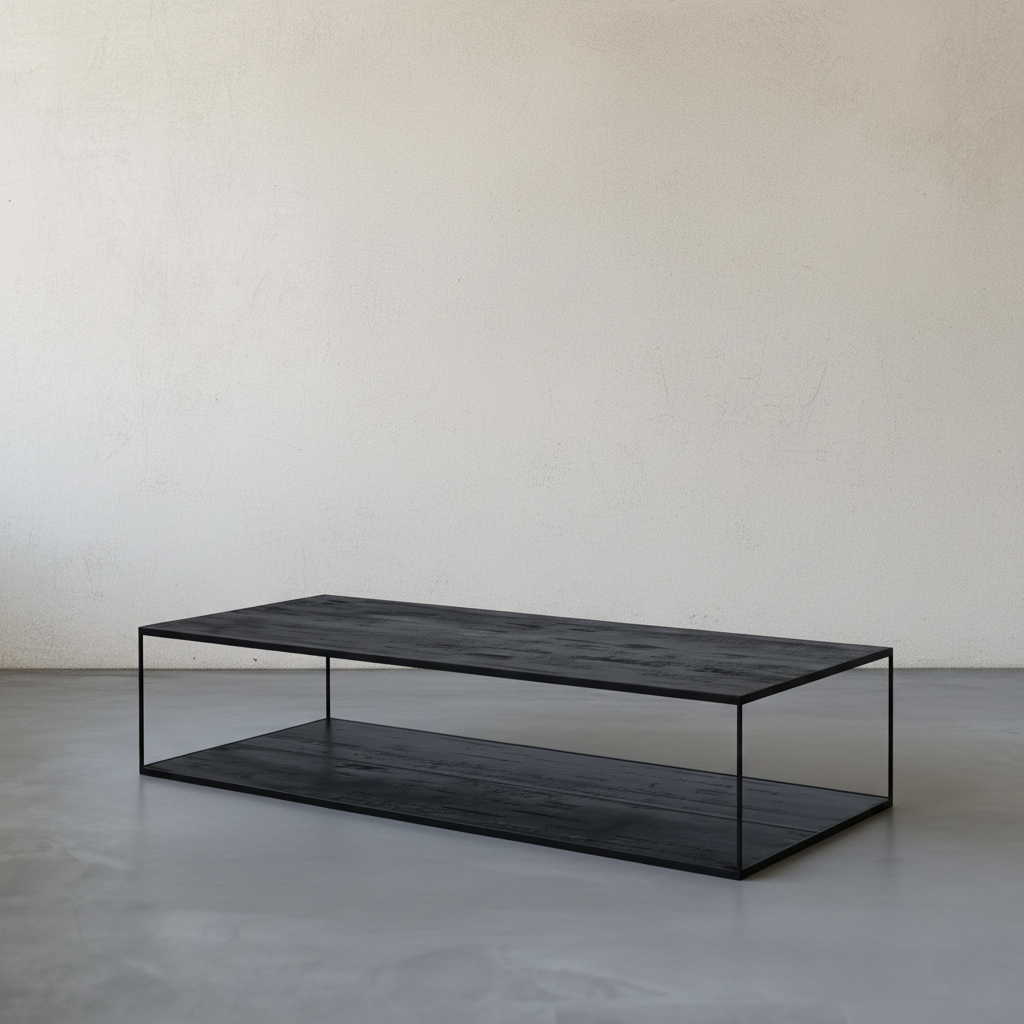 Tokyo Black Rectangle Wood & Steel Coffee Table -  - WS Living Furniture  Furniture Store in Dubai