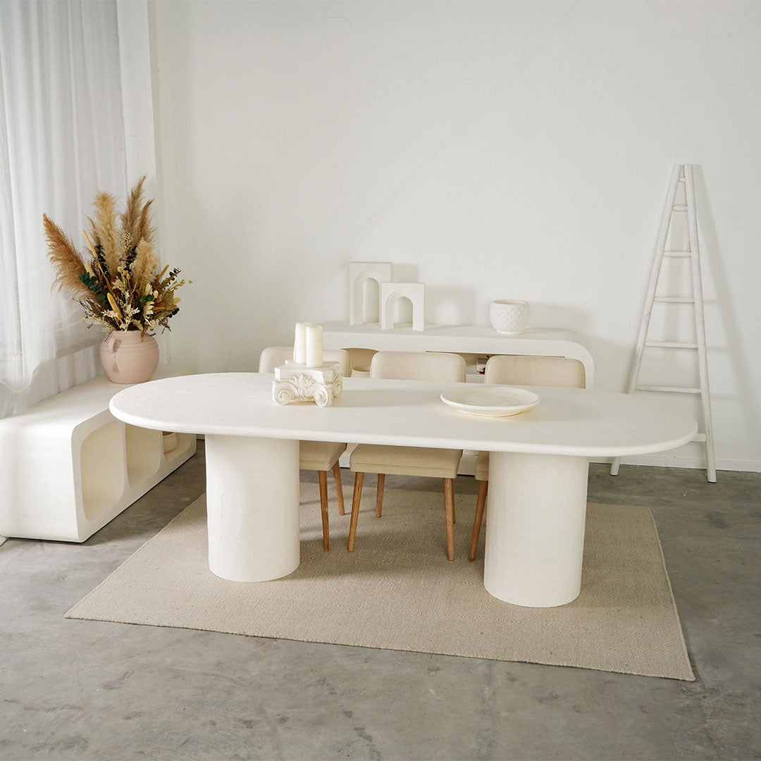Mykonos-Oval Dining Table  - WS Living - UAE -  Wood and steel Furnitures - Dubai