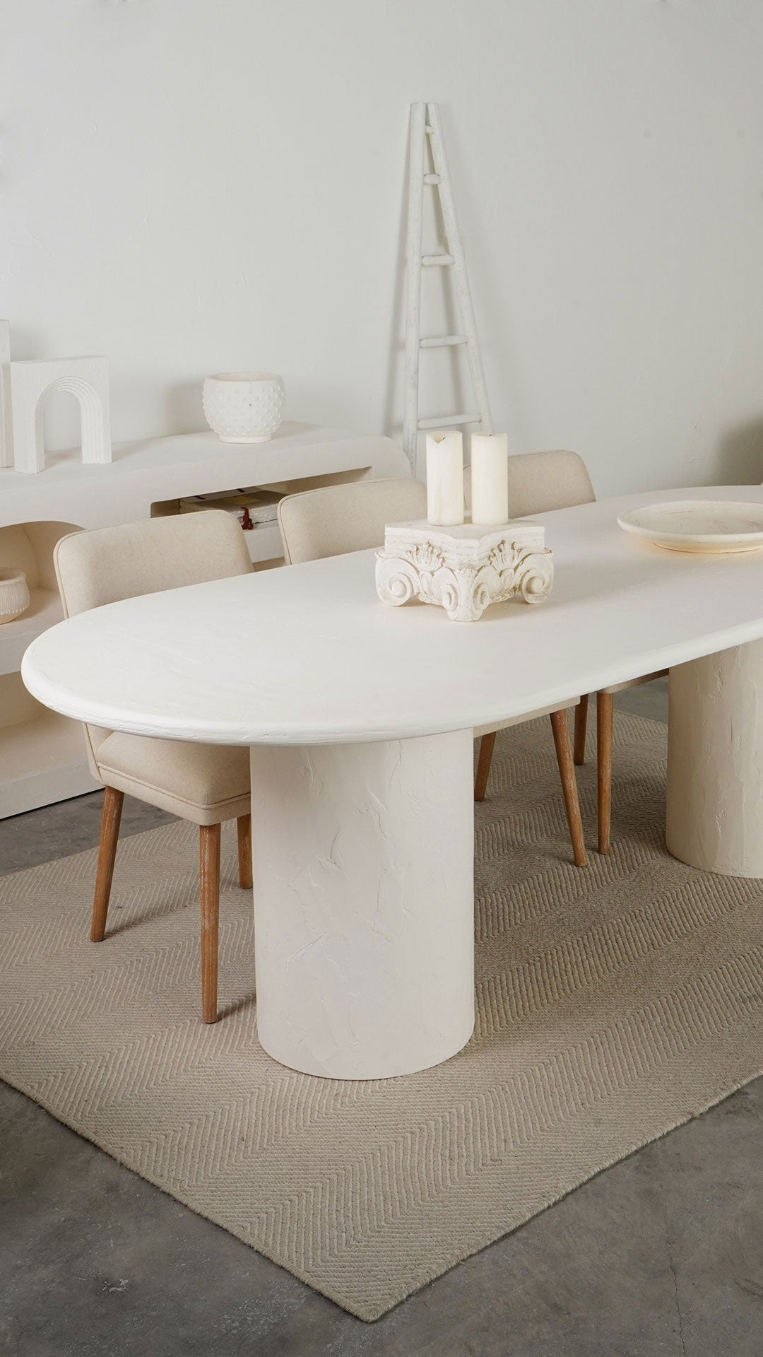 Mykonos-Oval Dining Table  - WS Living - UAE -  Wood and steel Furnitures - Dubai