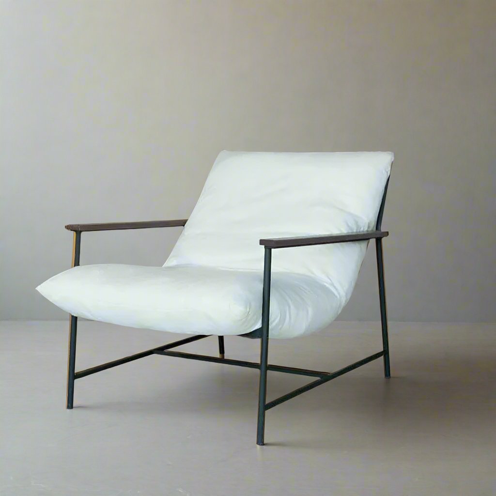 Pavia Off-White Wooden Lounge Chair - Arm chair - WS Living - UAE Modern Home Furniture Stores in Dubai