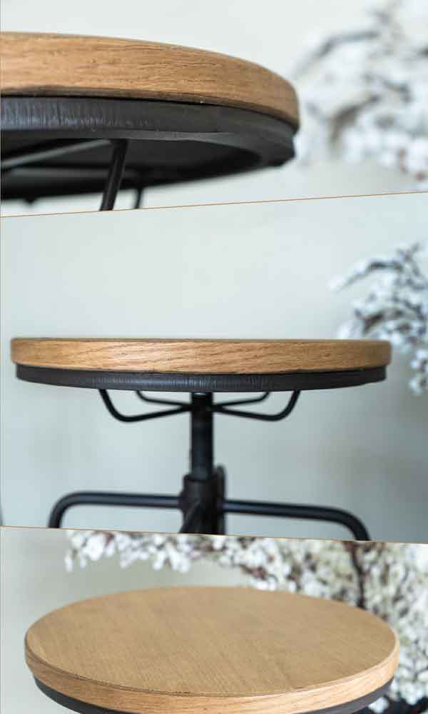Round Bar Stool  - WS Living - UAE -  Wood and steel Furnitures - Dubai